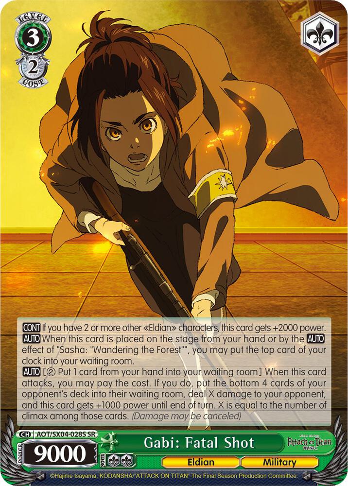 Gabi Fatal Shot SR AOT/SX04-028S SR Attack On Titan: Final Season Card