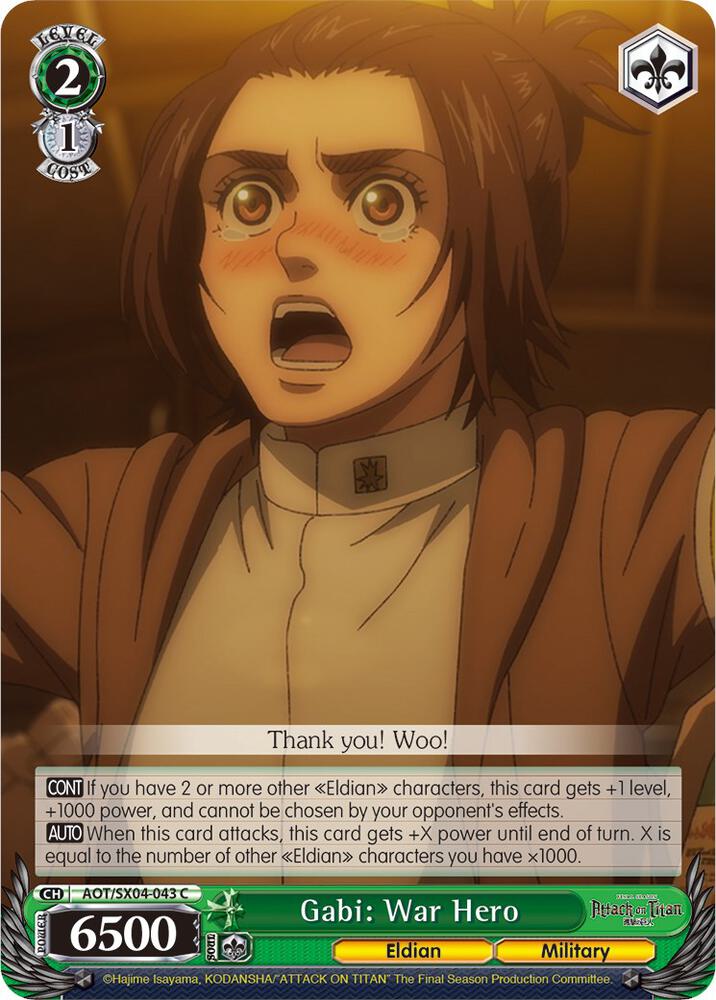 Gabi War Hero AOT/SX04-043 C Attack On Titan: Final Season Card
