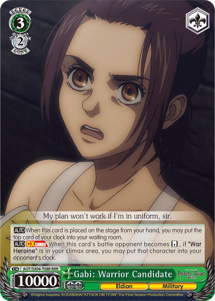Gabi Warrior Candidate RRR AOT/SX04-T08R RRR Attack On Titan: Final Season Card