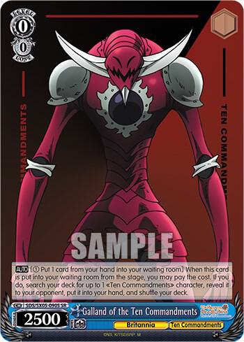 Galland of the Ten Commandments SR SDS/SX05-090S SR The Seven Deadly Sins: Revival of The Commandments Card