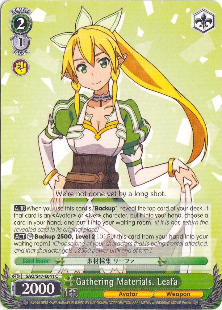 Gathering Materials Leafa SAO/S47-E041 C Sword Art Online Re: Edit Card