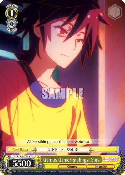 Genius Gamer Siblings Sora NGL/S58-TE05 TD No Game No Life Card