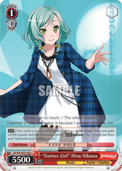 Genius Girl Hina Hikawa BD/EN-W03-082 C BanG Dream! Girls Band Party! MULTI LIVE Card