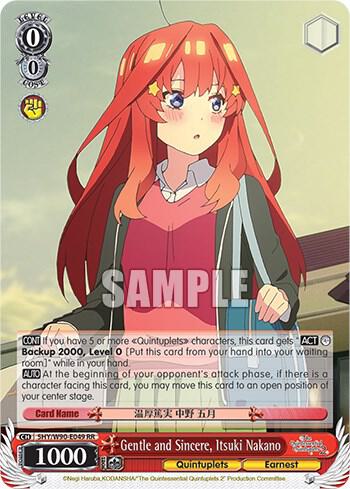Gentle and Sincere Itsuki Nakano 5HY/W90-E049 RR The Quintessential Quintuplets 2 Card