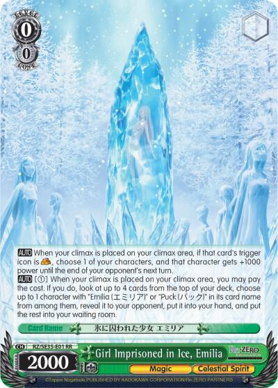 Girl Imprisoned in Ice Emilia Parallel Foil RZ/SE35-E01 RR Re:ZERO: The Frozen Bond Card