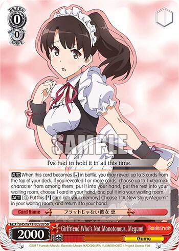 Girlfriend Whos Not Monotonous Megumi SR SHS/W71-E055S SR Saekano How to Raise a Boring Girlfriend. flat Card
