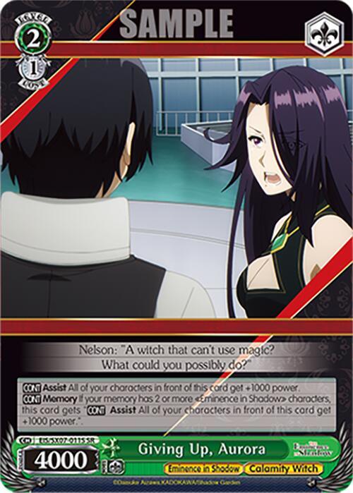 Giving Up Aurora SR EIS/SX07-011S The Eminence in Shadow Card