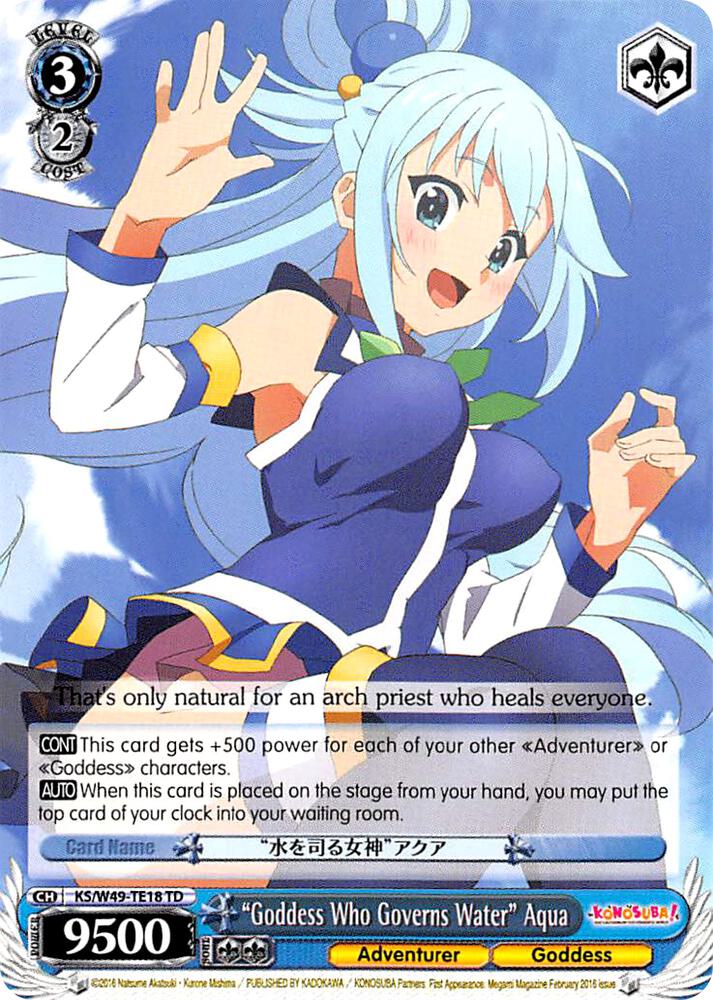 Goddess Who Governs Water Aqua KS/W49-TE18 TD KonoSuba Card