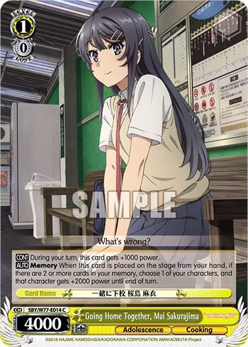 Going Home Together Mai Sakurajima SBY/W77-E014 C Rascal Does Not Dream of a Dreaming Girl Card