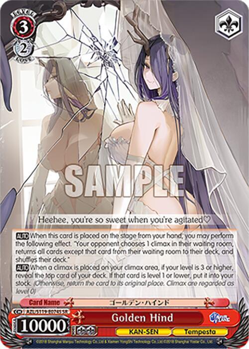Golden Hind SR AZL/S119-E074S SR Azur Lane Vol. 2 Card