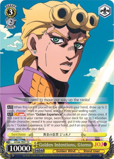 Golden Intentions Giorno JJ/S66-TE07 TD JoJo's Bizarre Adventure: Golden Wind Card