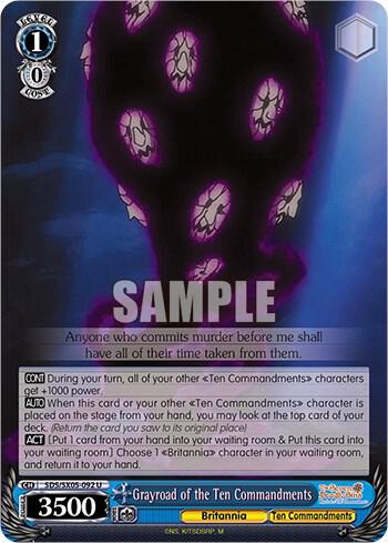 Grayroad of the Ten Commandments SDS/SX05-092 U The Seven Deadly Sins: Revival of The Commandments Card