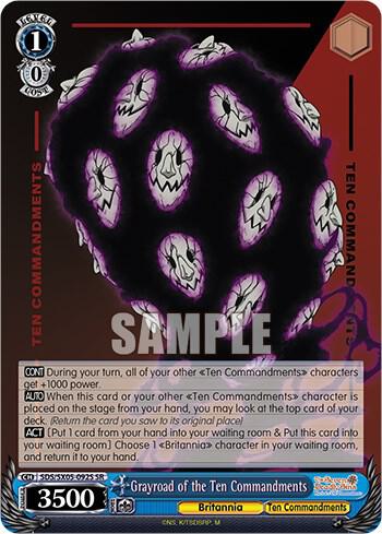 Grayroad of the Ten Commandments SR SDS/SX05-092S SR The Seven Deadly Sins: Revival of The Commandments Card