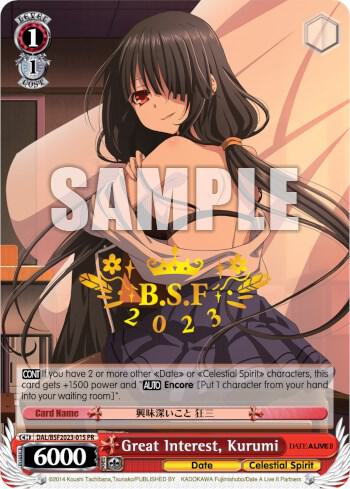 Great Interest Kurumi BSF Hot Stamp DAL/BSF2023-01 PR Date A Live Vol.2 Card