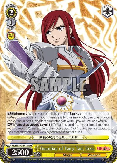 Guardian of Fairy Tail Erza RRR FT/EN-S02-101R RRR Fairy Tail ver.E Card