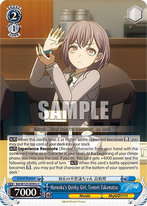 Haneokas Quirky Girl Tomori Takamatsu C BD/W125-E095c C MyGO!!!!! x Ave Mujica Card