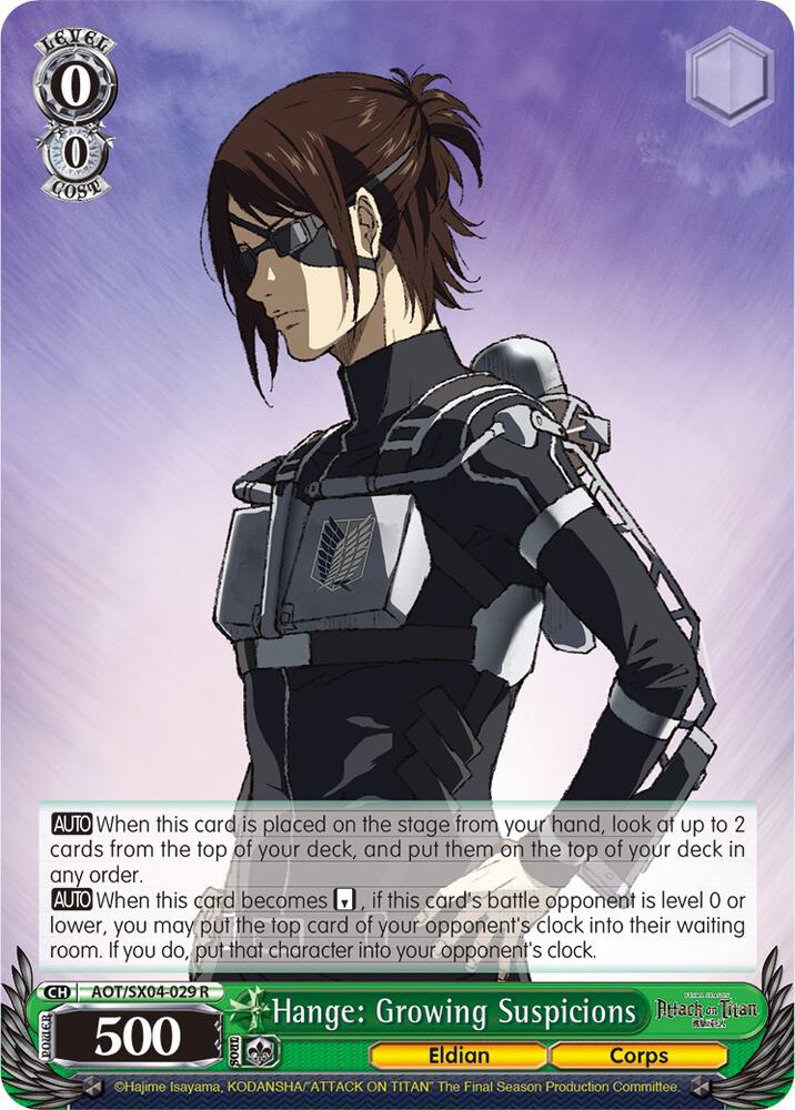 Hange Growing Suspicions AOT/SX04-029 R Attack On Titan: Final Season Card