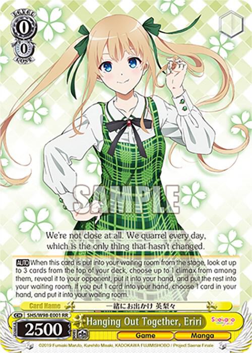 Hanging Out Together Eriri SHS/W98-E001 RR Saekano the Movie: Finale Card