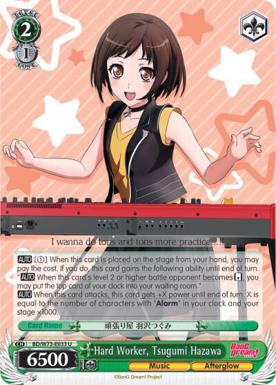 Hard Worker Tsugumi Hazawa BD/W73-E033 U BanG Dream! Vol.2 Card