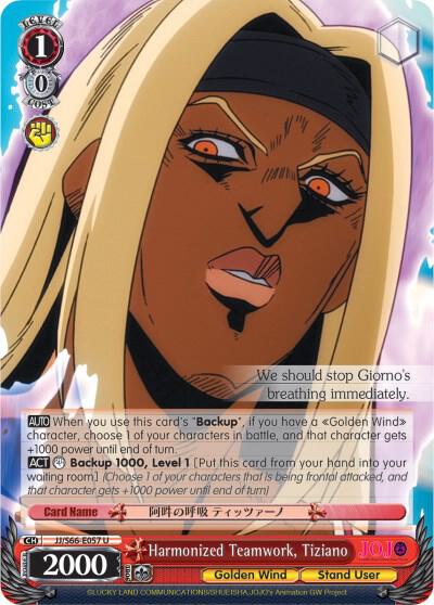 Harmonized Teamwork Tiziano JJ/S66-E057 U JoJo's Bizarre Adventure: Golden Wind Card