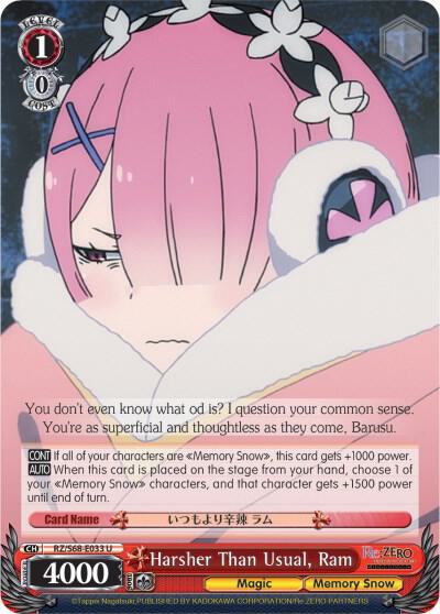 Harsher Than Usual Ram RZ/S68-E033 U Re:ZERO Memory Snow Card