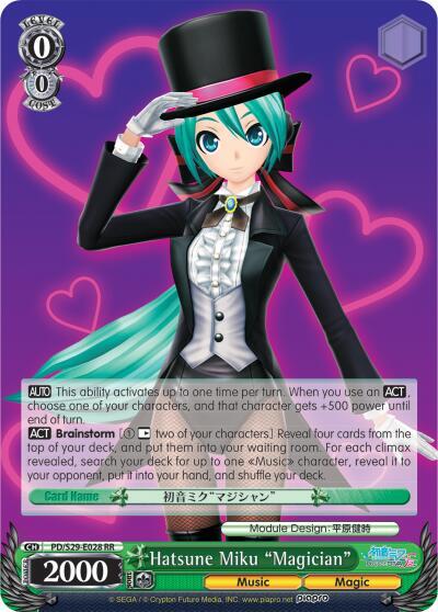 Hatsune Miku Magician PD/S29-E028 RR Hatsune Miku: Project DIVA F 2nd Card
