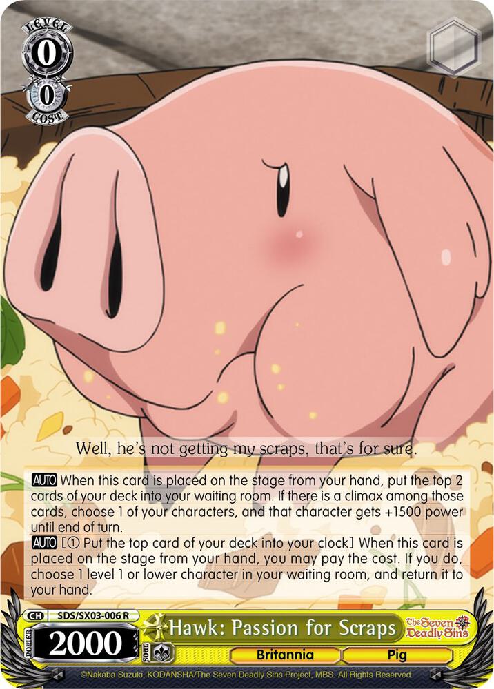Hawk Passion for Scraps SDS/SX03-006 R The Seven Deadly Sins Card