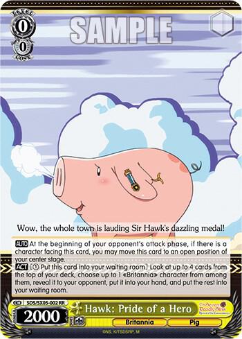 Hawk Pride of a Hero SDS/SX05-002 RR The Seven Deadly Sins: Revival of The Commandments Card