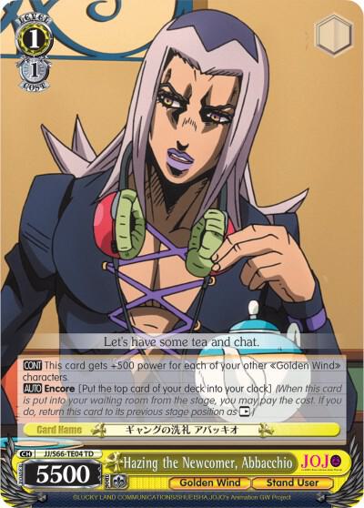 Hazing the Newcomer Abbacchio JJ/S66-TE04 TD JoJo's Bizarre Adventure: Golden Wind Card