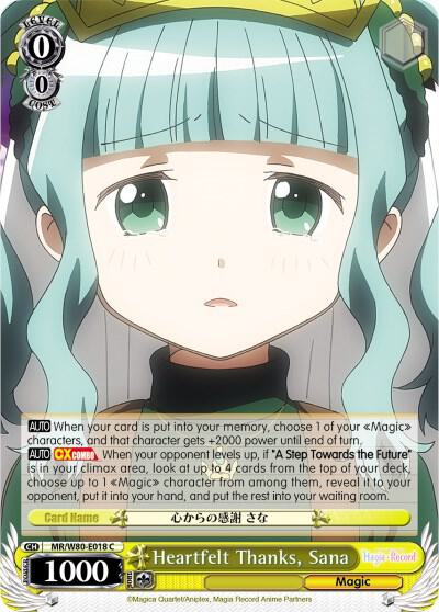 Heartfelt Thanks Sana MR/W80-E018 C Magia Record: Puella Magi Madoka Magica [Side Story] (Anime) Card