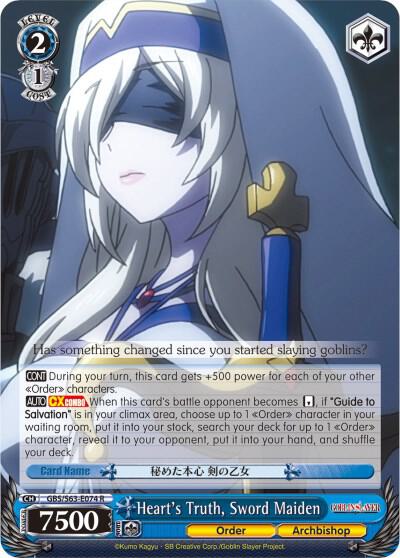 Hearts Truth Sword Maiden GBS/S63-E074 R Goblin Slayer Card