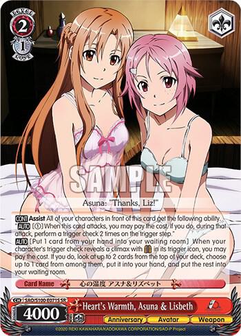 Hearts Warmth Asuna and Lisbeth SR SAO/S100-E071S SR Sword Art Online Animation 10th Anniversary Card