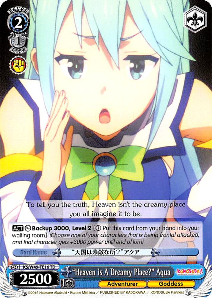 Heaven is A Dreamy Place Aqua KS/W49-TE16 TD KonoSuba Card