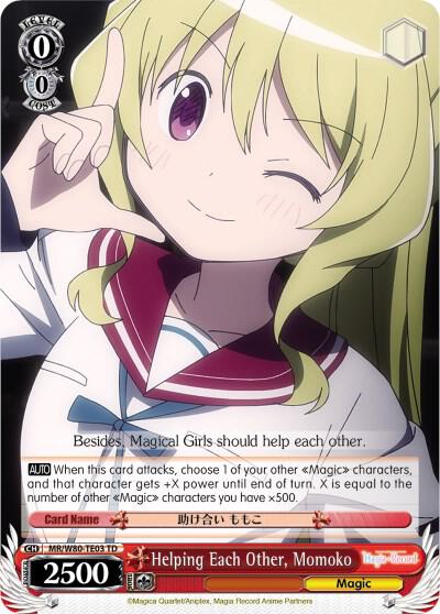 Helping Each Other Momoko MR/W80-TE03 TD Magia Record: Puella Magi Madoka Magica [Side Story] (Anime) Card