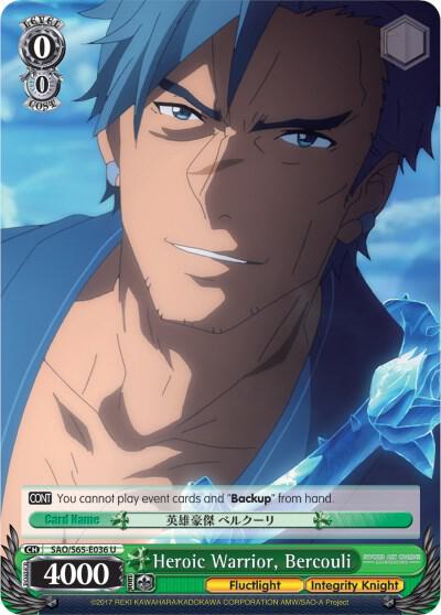 Heroic Warrior Bercouli SAO/S65-E036 U Sword Art Online -Alicization- Card