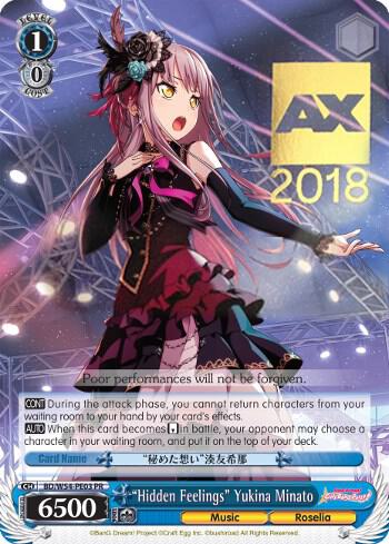 Hidden Feelings Yukina Minato Anime Expo 2018 Stamped BD/W54-PE03 PR BanG Dream! Girls Band Party! Card