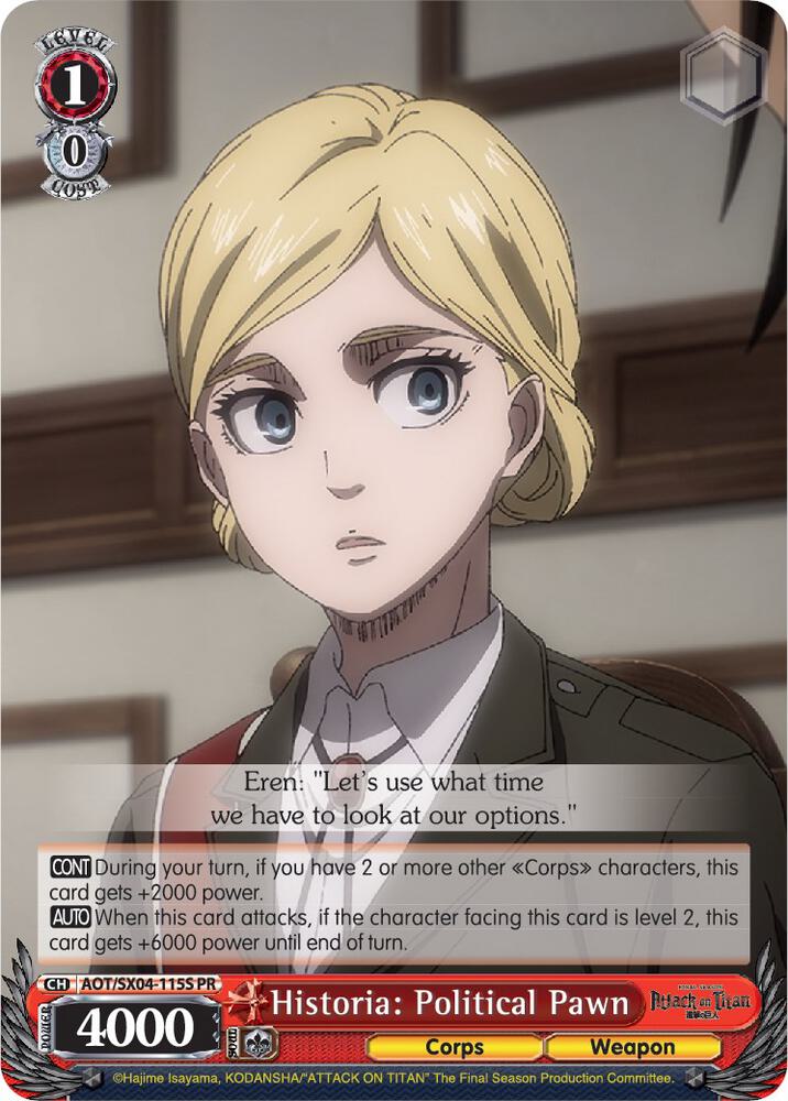 Historia Political Pawn Foil AOT/SX04-115S PR Attack On Titan: Final Season Card