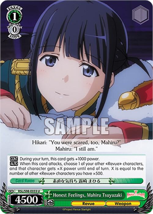 Honest Feelings Mahiru Tsuyuzaki RSL/S98-E033 U Revue Starlight The Movie Card