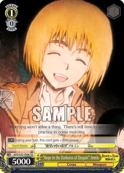 Hope in the Darkness of Despair Armin AOT/S35-TE06 TD Attack on Titan Card