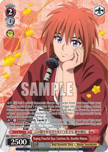 Hoping Peaceful Days Continue On Kenshin Himura PR Foil RKN/S115-PE01 PR Rurouni Kenshin Card