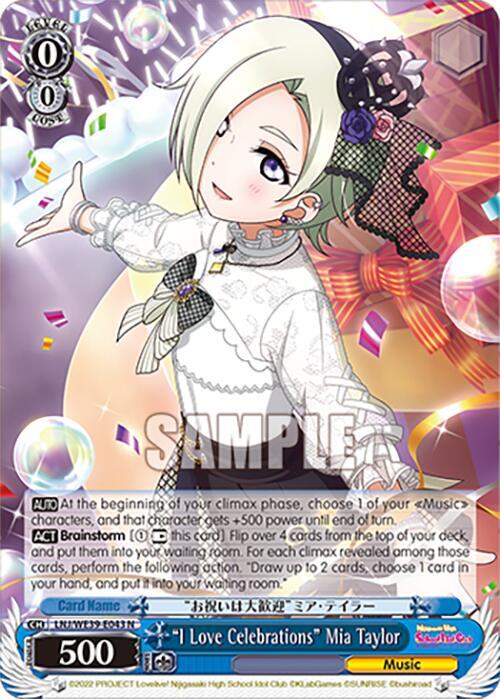 I Love Celebrations Mia Taylor LNJ/WE39-E043 N Love Live! School Idol Festival Series 10th Anniversary Premium Booster Card