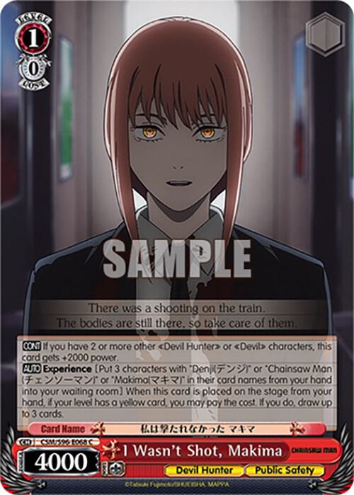 I Wasnt Shot Makima CSM/S96-E068 C Chainsaw Man Card