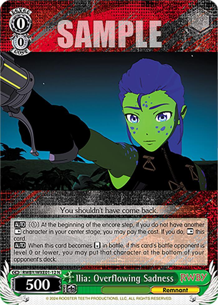 Ilia Overflowing Sadness RWBY/WXE01-12 N RWBY Premium Booster Card