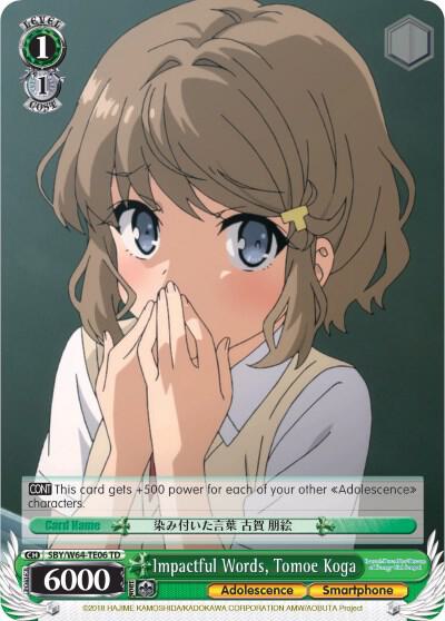 Impactful Words Tomoe Koga SBY/W64-TE06 TD Rascal Does Not Dream of Bunny Girl Senpai Card