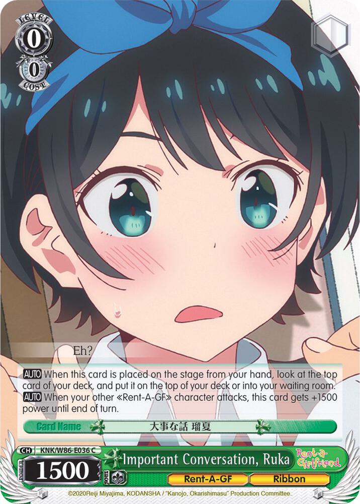 Important Conversation Ruka KNK/W86-E036 C Rent-A-Girlfriend Card