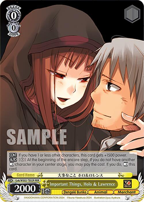 Important Things Holo and Lawrence RRR Gok/WS02-TE02R RRR Dengeki Bunko Card