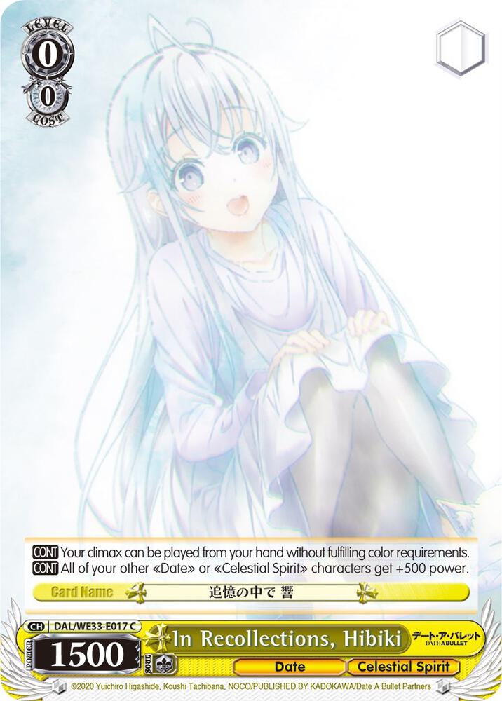 In Recollections Hibiki DAL/WE33-E017 C Date A Bullet Card