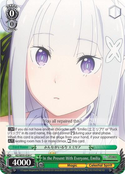 In the Present With Everyone Emilia RZ/SE35-E28 C Re:ZERO: The Frozen Bond Card