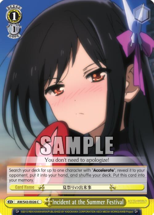 Incident at the Summer Festival AW/S43-E026 C Accel World -Infinite Burst- Card