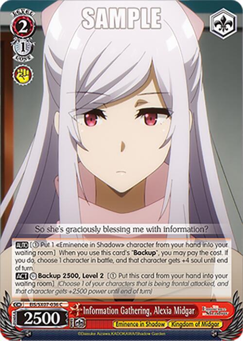 Information Gathering Alexia Midgar EIS/SX07-036 The Eminence in Shadow Card